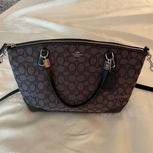 Coach Signature Black & Grey Crossbody Purse